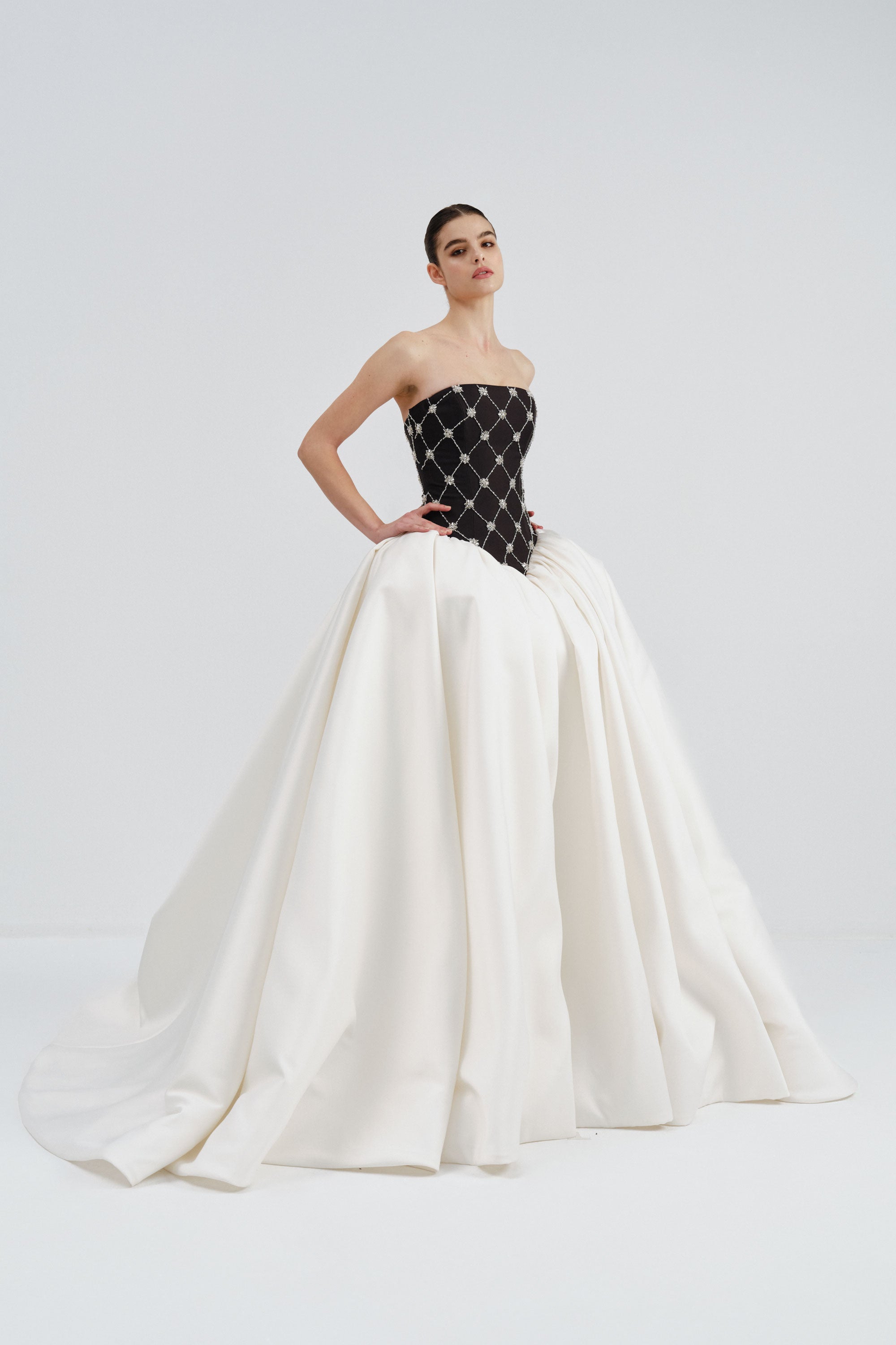 Mikado Gown with Embellished Bodice
