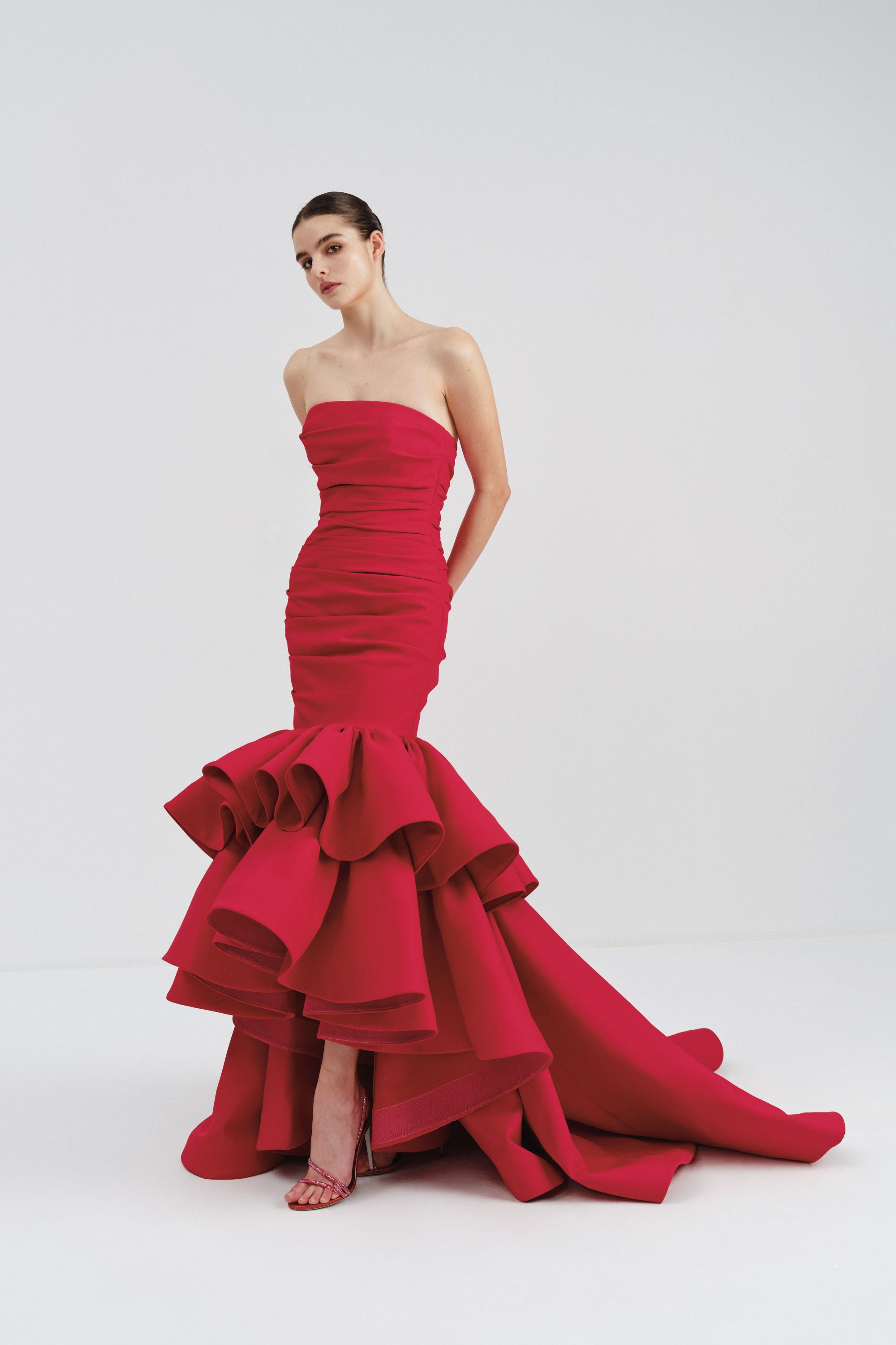 Strapless High-Low Mikado Gown | Nicole+Felicia Strapless High-Low Mikado Gown | Nicole+Felicia