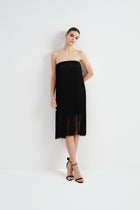 black fringe midi dress Cordelle Fringe Midi Dress US2 / Black