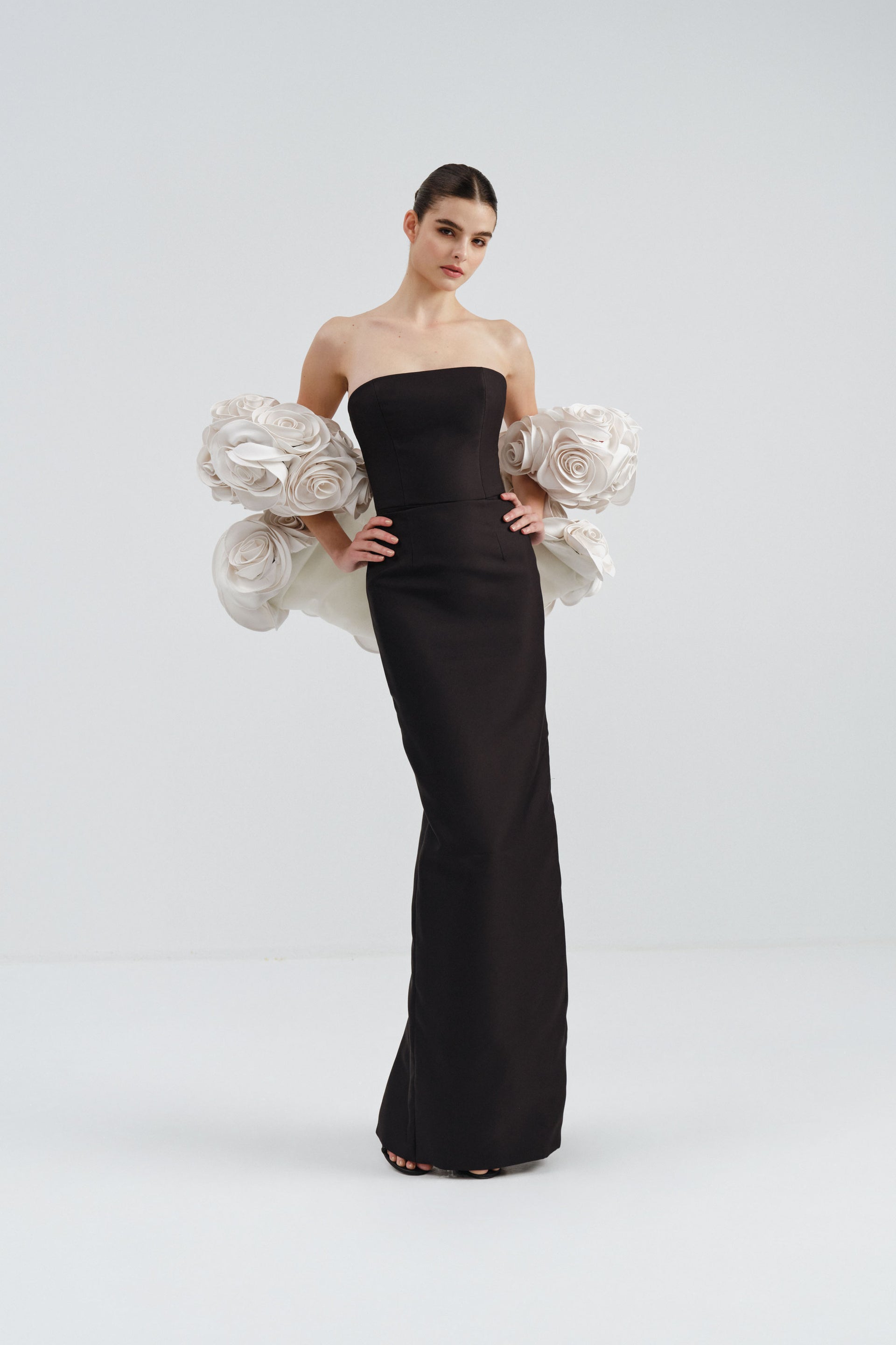 Strapless Column Dress in Black