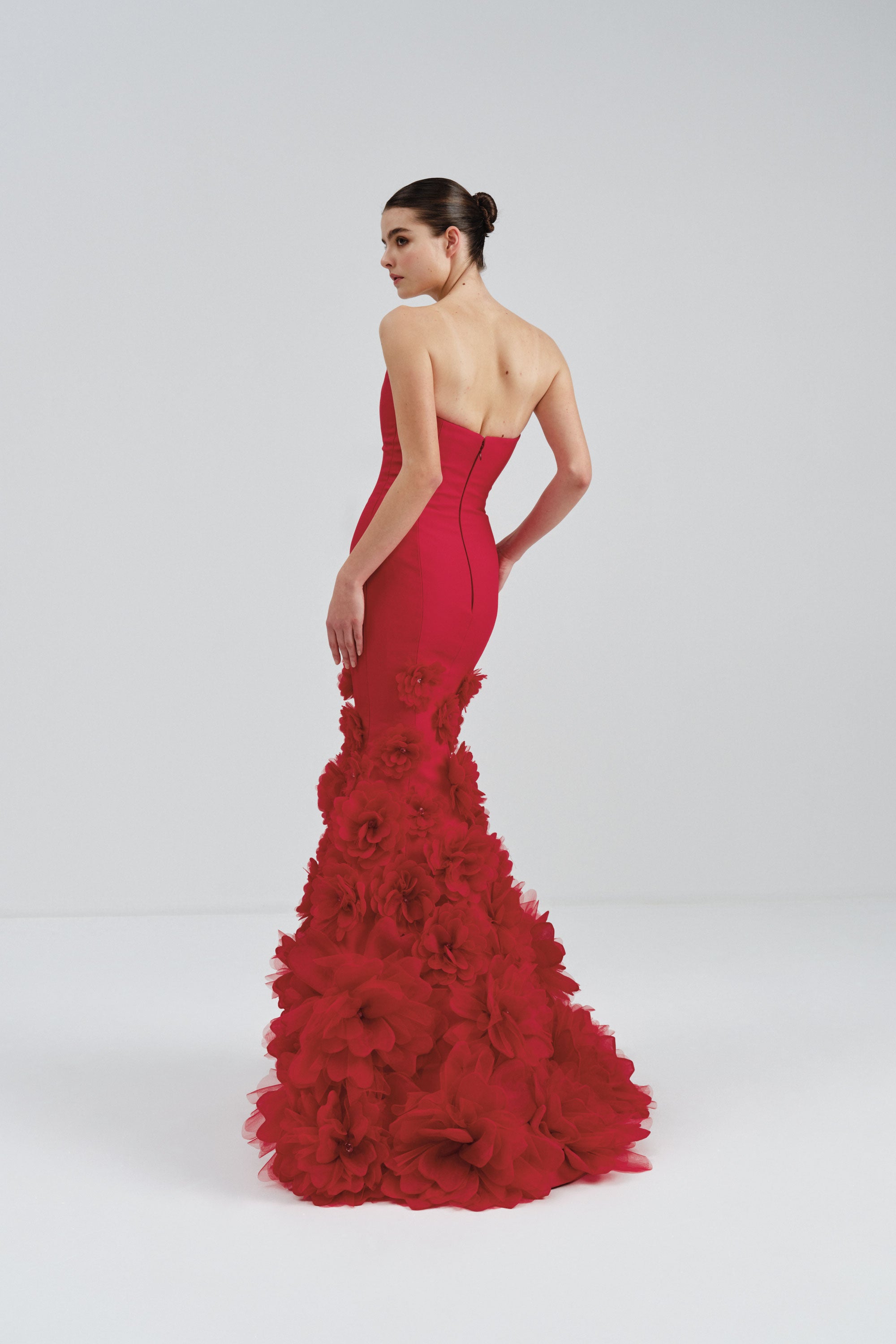 Mermaid Mikado Gown with Flower Train | Nicole+Felicia Mermaid Mikado Gown with Flower Train | Nicole+Felicia