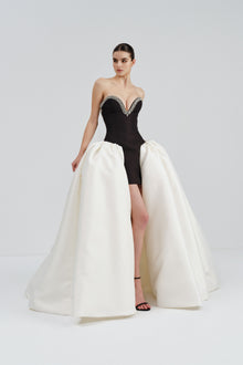 Mikado Gown with Embellished Neckline