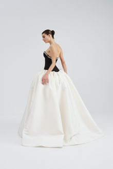 Mikado Gown with Embellished Neckline