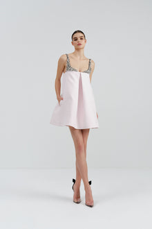 Crystal Embellished Babydoll Dress | Nicole+Felicia Crystal Embellished Babydoll Dress | Nicole+Felicia