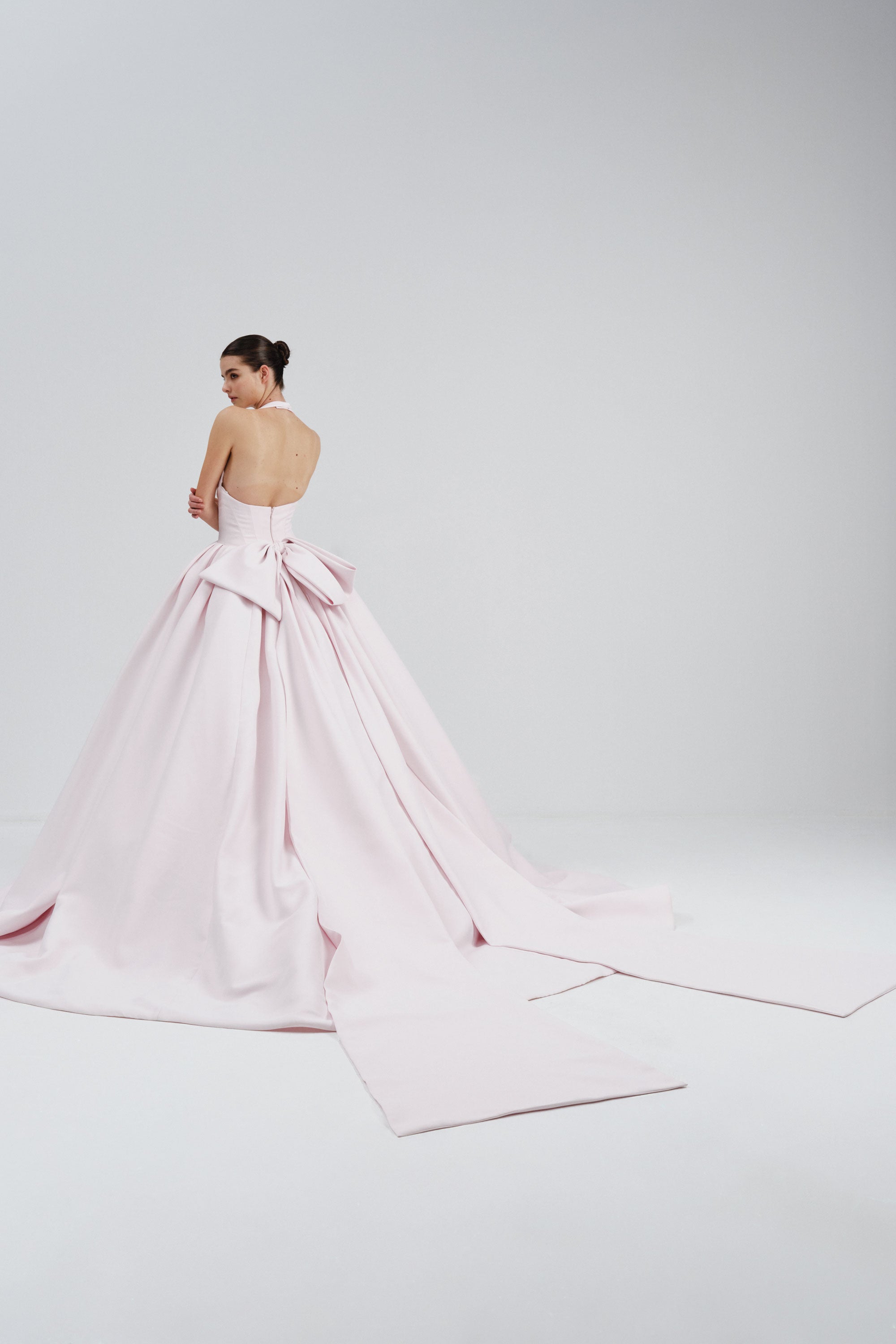 Halter Mikado Gown with Bow Detail | Nicole+Felicia Halter Mikado Gown with Bow Detail | Nicole+Felicia