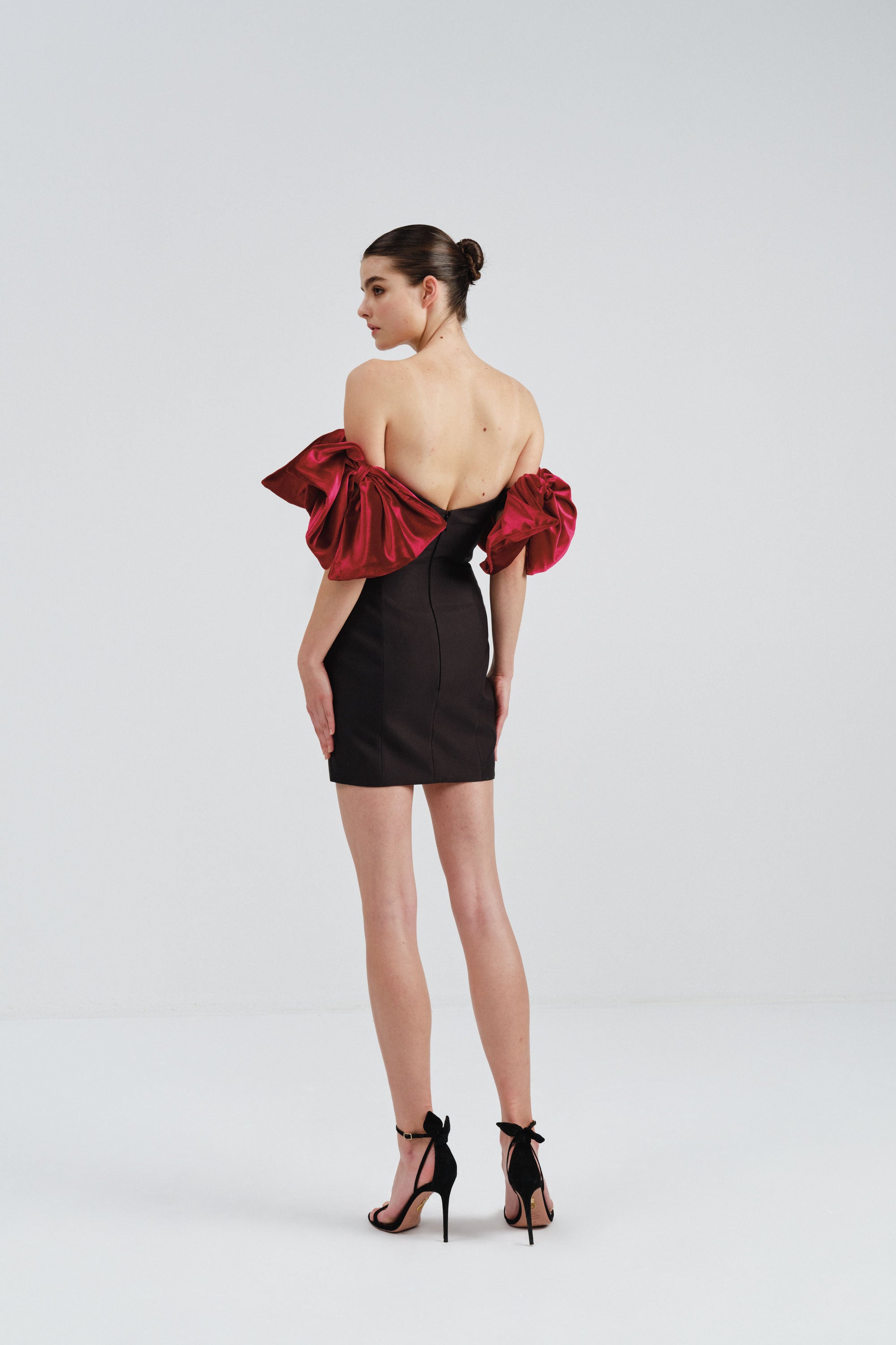 mini mikado dress Mini Deep V Mikado Dress