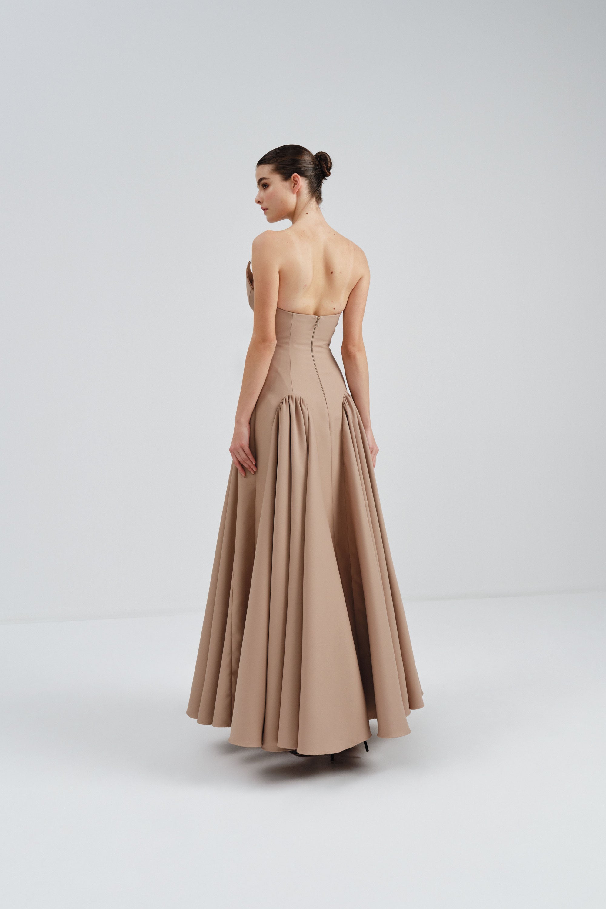 Mikado Midi Dress with Godet Detail | Nicole+Felicia