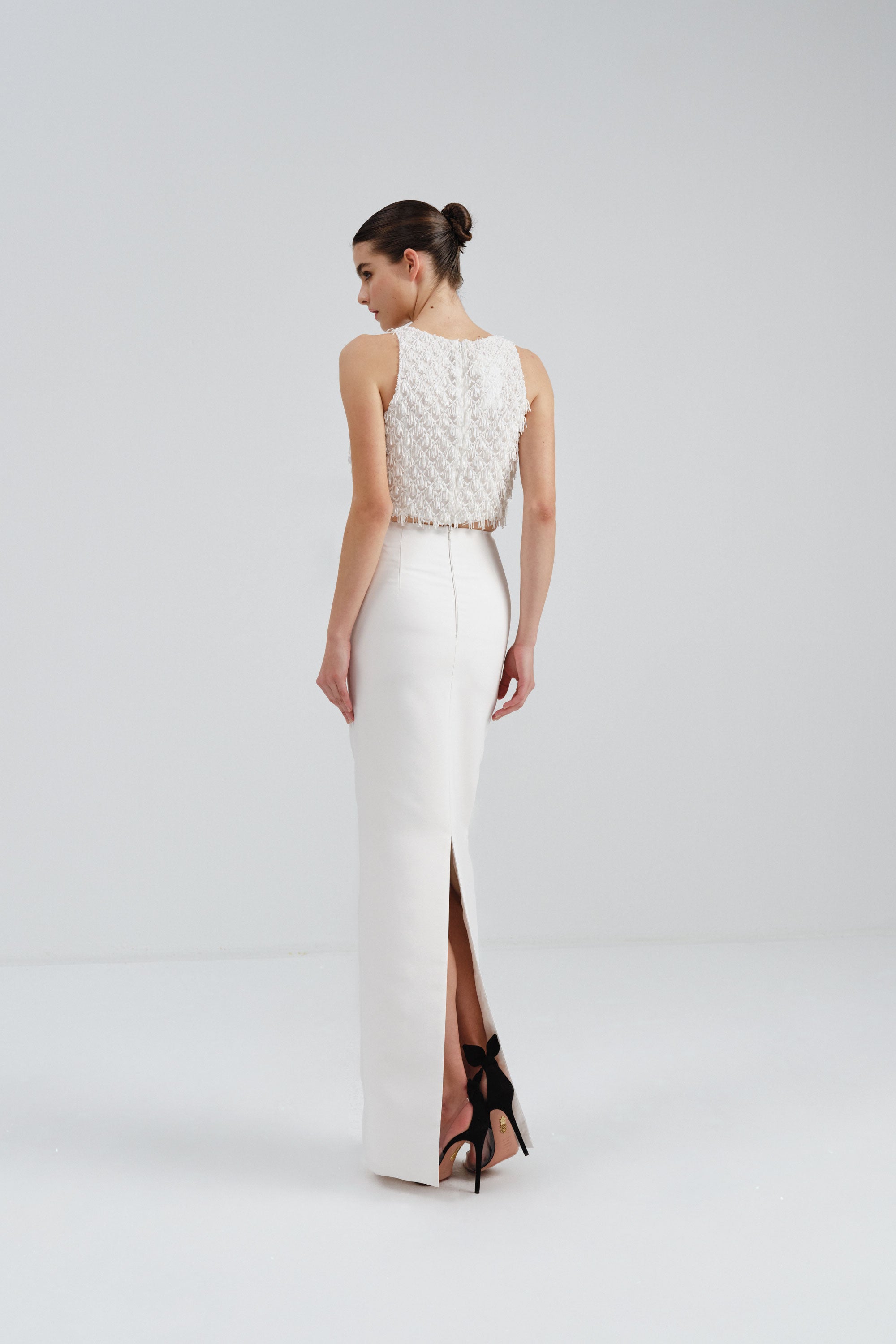Beaded Crop Top with Fringe Detail | Nicole+Felicia Beaded Crop Top with Fringe Detail | Nicole+Felicia