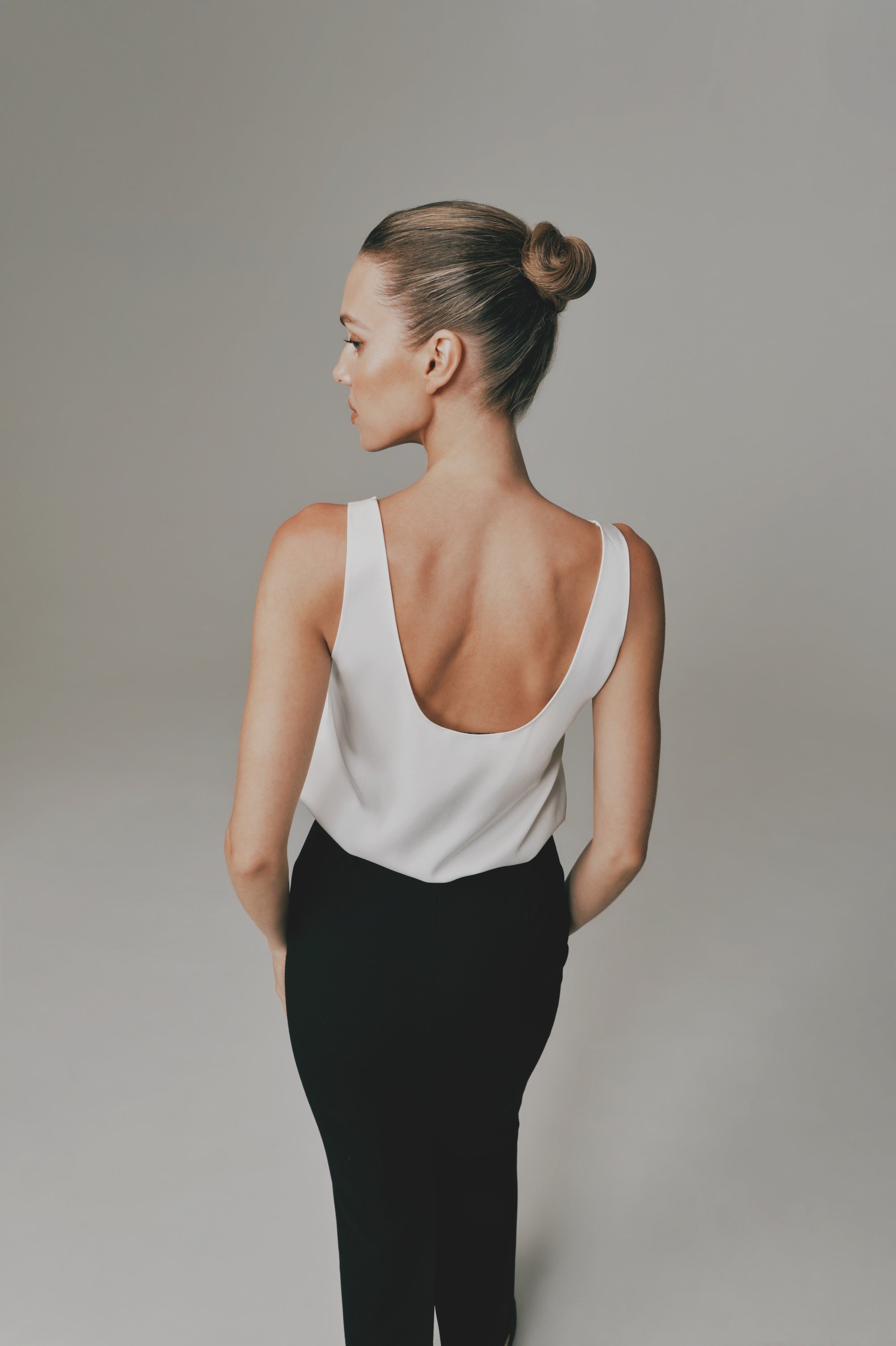 Satin Tank Top in White