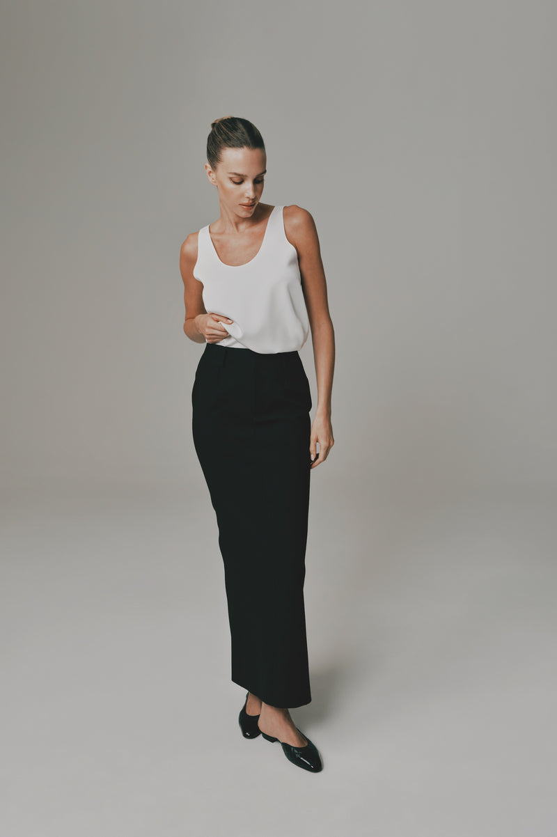 Midi Pencil Skirt in Black