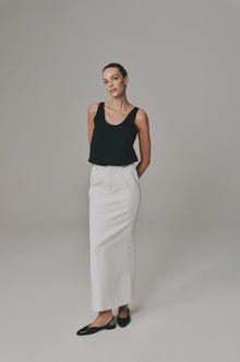Midi Pencil Skirt in White