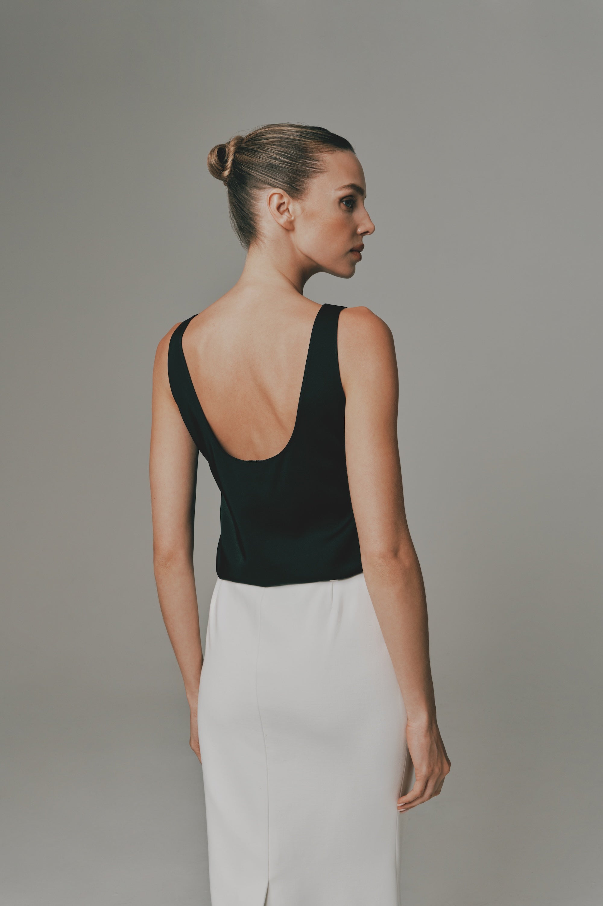 Midi Pencil Skirt in White