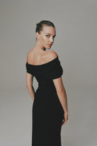 Off Shoulder Column Midi Dress