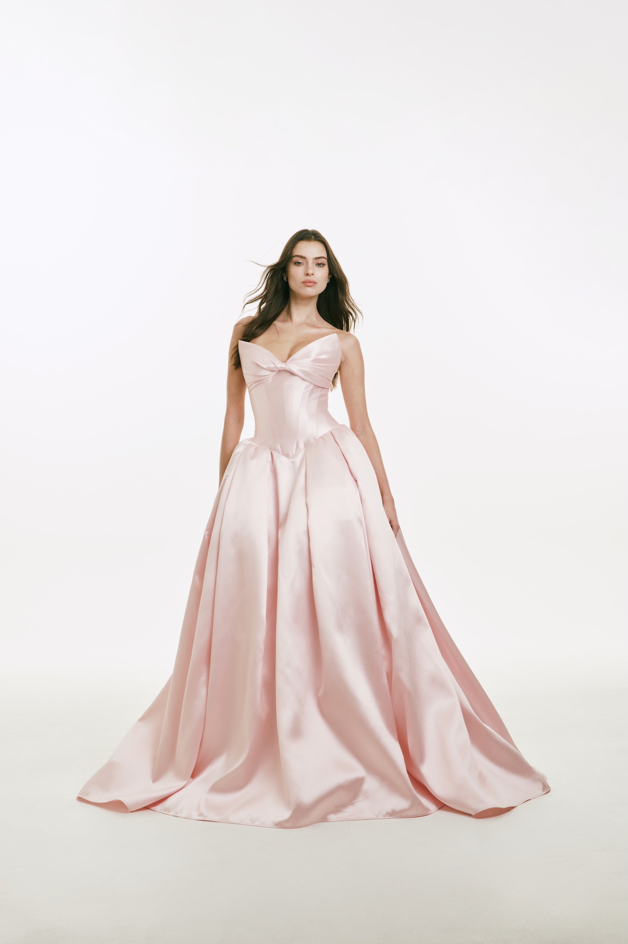 Strapless Mikado Gown with Twist Detail