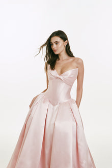 Strapless Mikado Gown with Twist Detail