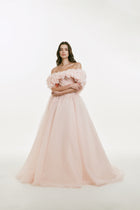 Strapless Organza Dress with Ruching