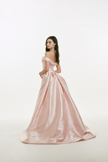 Off-the-shoulder Mikado Dress with Ruching