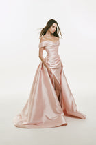 Off-the-shoulder Mikado Dress with Ruching