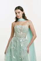 Strapless Dress with Beading and Sequins