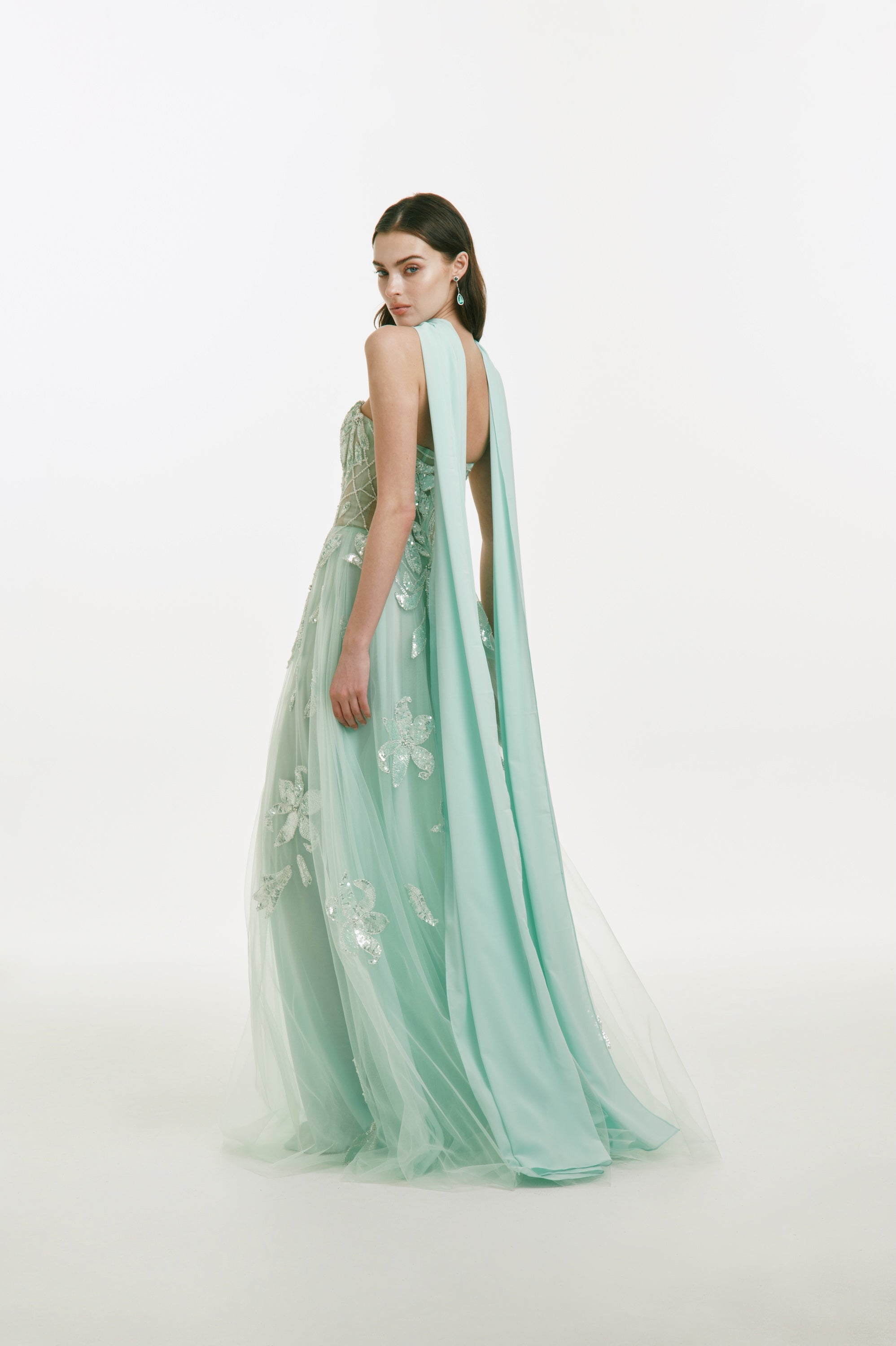 Strapless Dress with Beading and Sequins