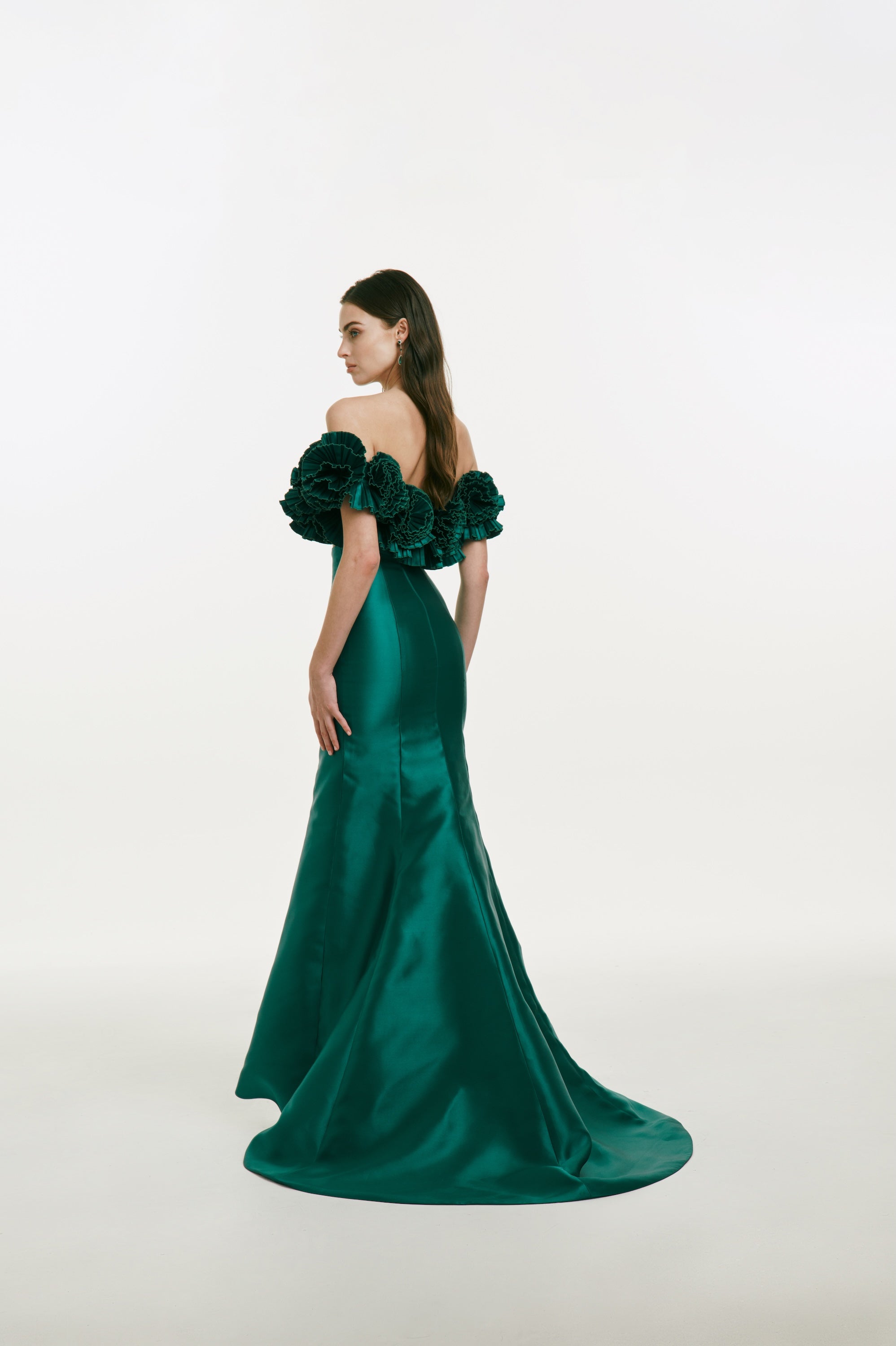 Off-the-shoulder Mermaid Dress with Ruffle Detail