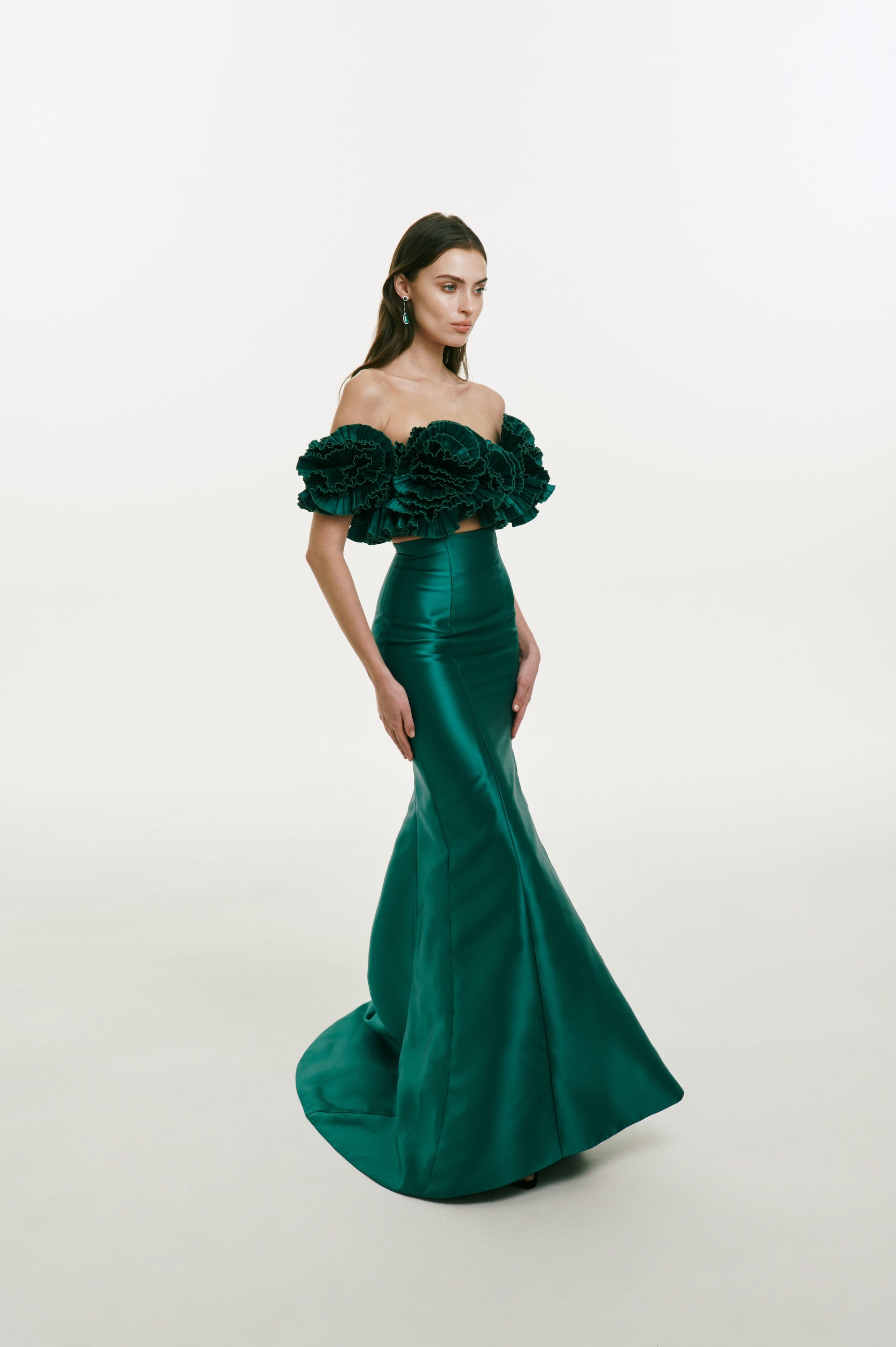 Off-the-shoulder Mermaid Dress with Ruffle Detail