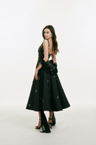 Chiffon Scarf with Beaded Flower Detail