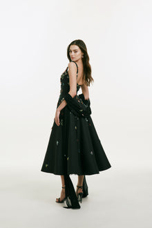 Chiffon Scarf with Beaded Flower Detail