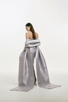 Mikado Shawl with Sequin Flower Embellishments