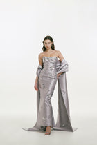 Mikado Shawl with Sequin Flower Embellishments