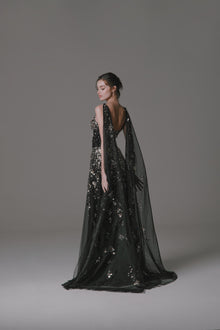 Detachable Chiffon Sleeves with Scatter Beading