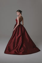 Mikado Gown with Beaded Bodice and Slit