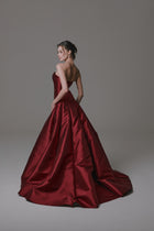 Drop Waist Mikado Gown with Sweetheart Neckline