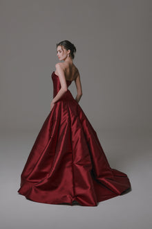 Drop Waist Mikado Gown with Sweetheart Neckline