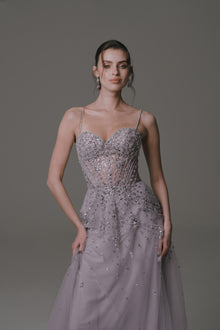 Sleeveless Dress with Sweetheart Neckline and Beading