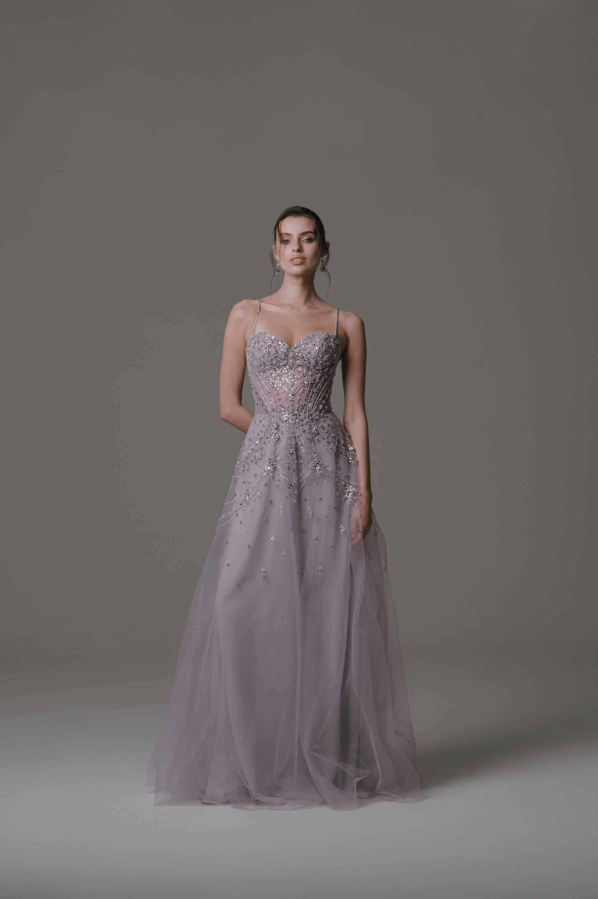 Sleeveless Dress with Sweetheart Neckline and Beading