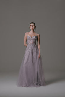 Sleeveless Dress with Sweetheart Neckline and Beading