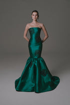 Strapless Mermaid Dress with Beaded Embellishments