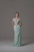 Short Sleeve Dress with Beaded Bodice