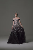 Off-the-shoulder Gown with Beading