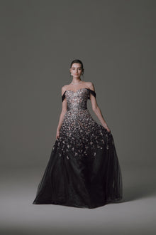 Off-the-shoulder Gown with Beading