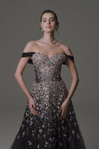 Off-the-shoulder Gown with Beading