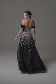Off-the-shoulder Gown with Beading