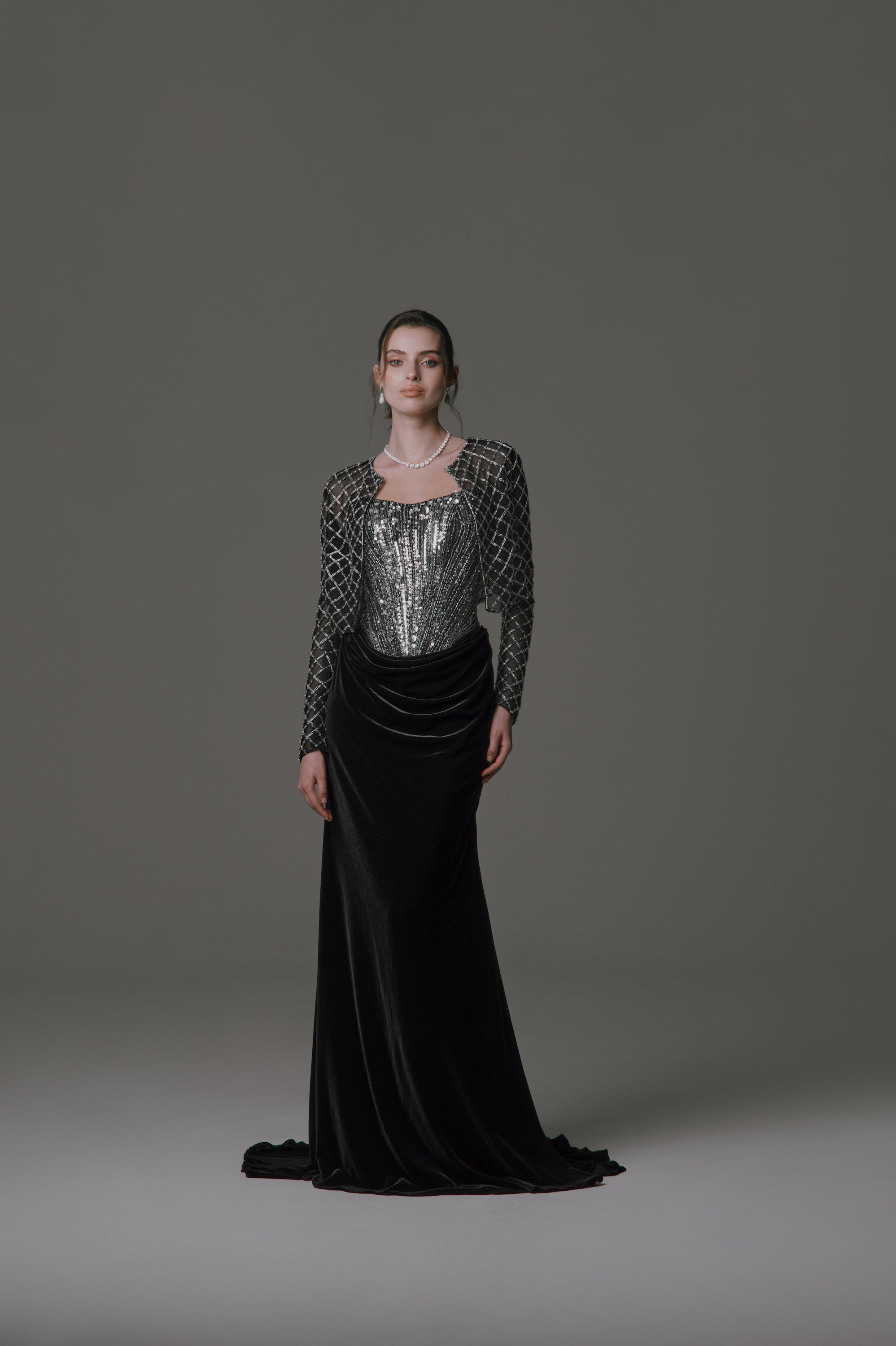 Long Sleeve Jacket with Beading