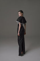 Strapless Column Dress with Beaded Fringe Detail