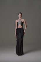 Halter Neck Crop Top With Beading