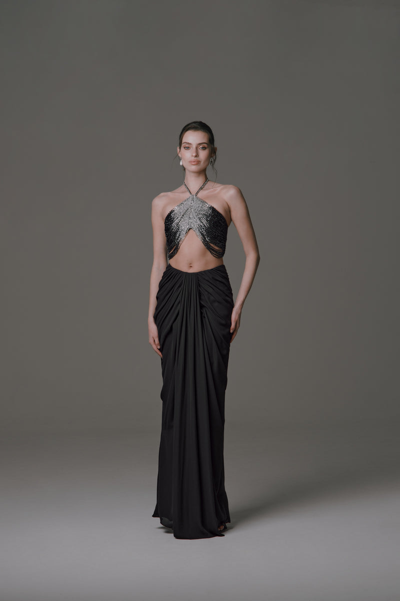 Chiffon Skirt with Ruching