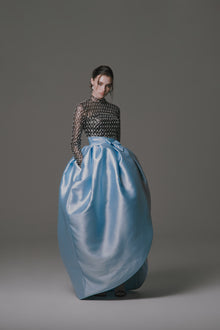 Strapless Bubble Dress with Beaded Bodice