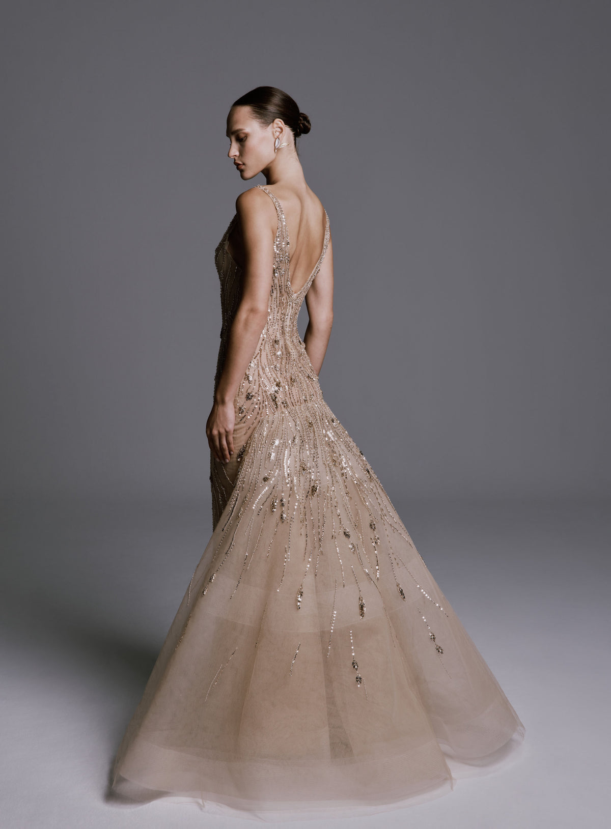 V-Neck Dress with Beading