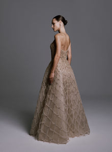 Strapless Dress with Lattice Beading